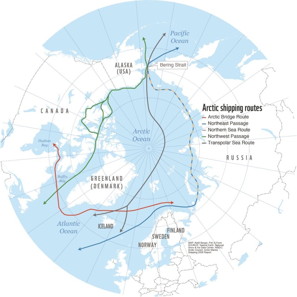 Arctic Shipping Routes Map