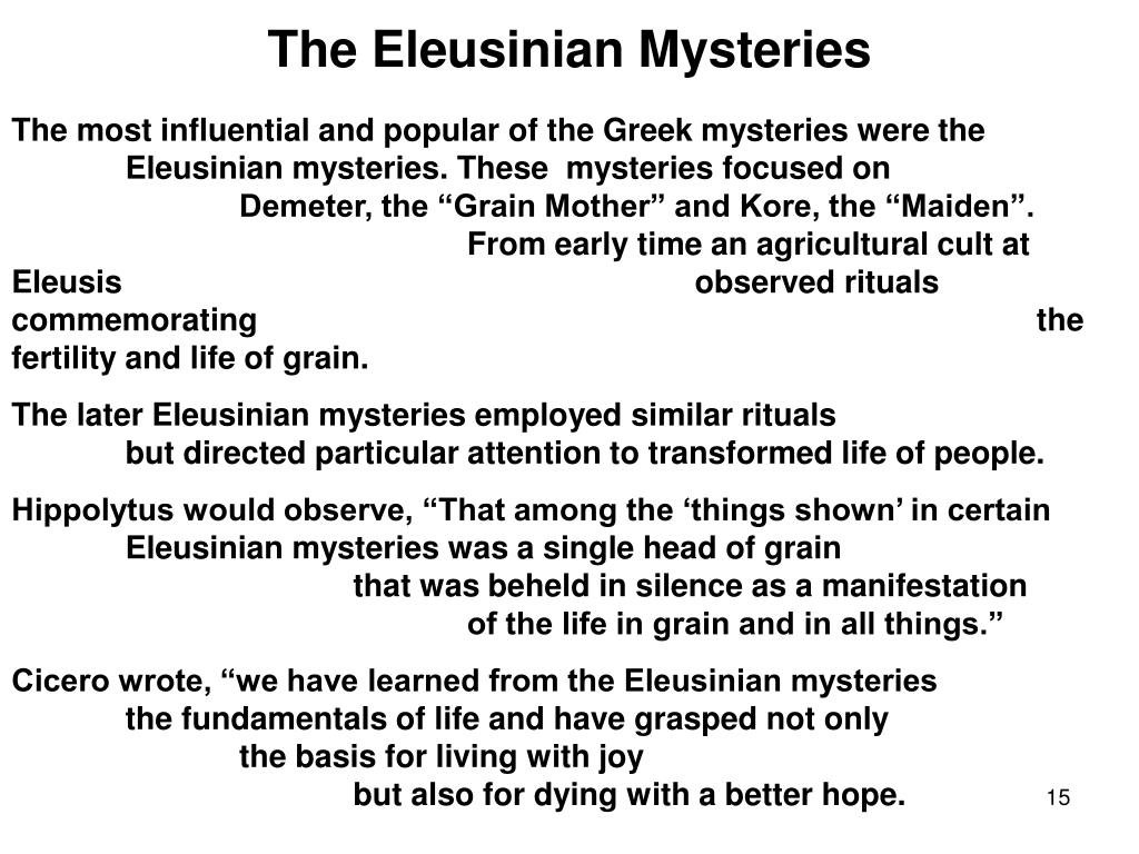 Eleusinian Mysteries Summary Slide