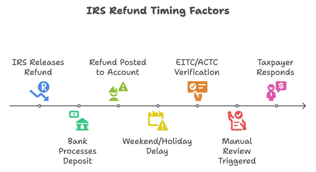 IRS Refund Status Timeline from return acceptance to payment deposit
