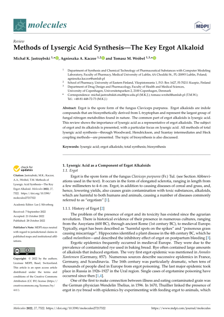 Lysergic Acid and Ergot Chemistry Overview