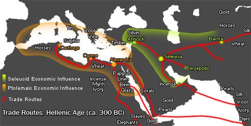 Map illustrating ancient trade routes supplying embalming resins to Egypt
